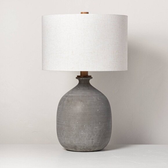 Hearth & Hand with Magnolia Resin Table Lamp Gray w/LED Light Bulb Target NIB - Picture 1 of 7